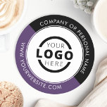 Custom Promotional Business Logo Branded Purple Round Paper Coaster<br><div class="desc">Create your own personalised coaster with your own company logo or custom image. Customised promotional coasters with your business logo are great for corporate dinner events, or any event where branded coasters would be ideal. If you have a restaurant, bar, catering company, or other food and beverage service business, this...</div>