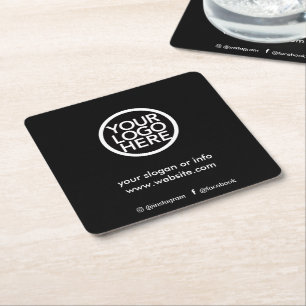 Custom Promotional Business Logo Square Paper Coas Square Paper Coaster
