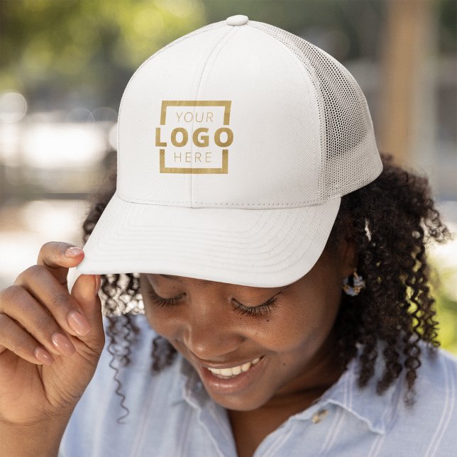 Custom Promotional Business Logo Uniform Gold Trucker Hat (Creator Uploaded)