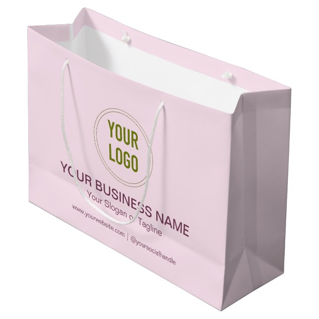 Custom Promotional Business Name And Logo Large Gift Bag (Front Angled)