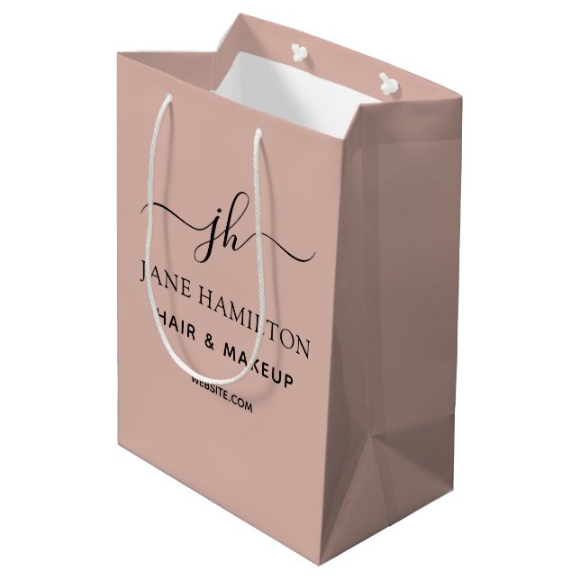Custom Promotional Business Name Medium Gift Bag (Back Angled)
