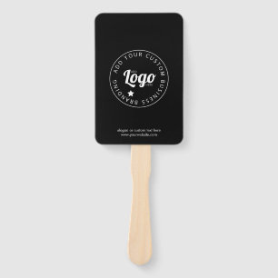 Custom Promotional Hand Fan With Logo   Black