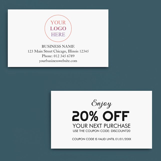 Custom Promotional Logo – No Minimum Order Discount Card (Creator Uploaded)