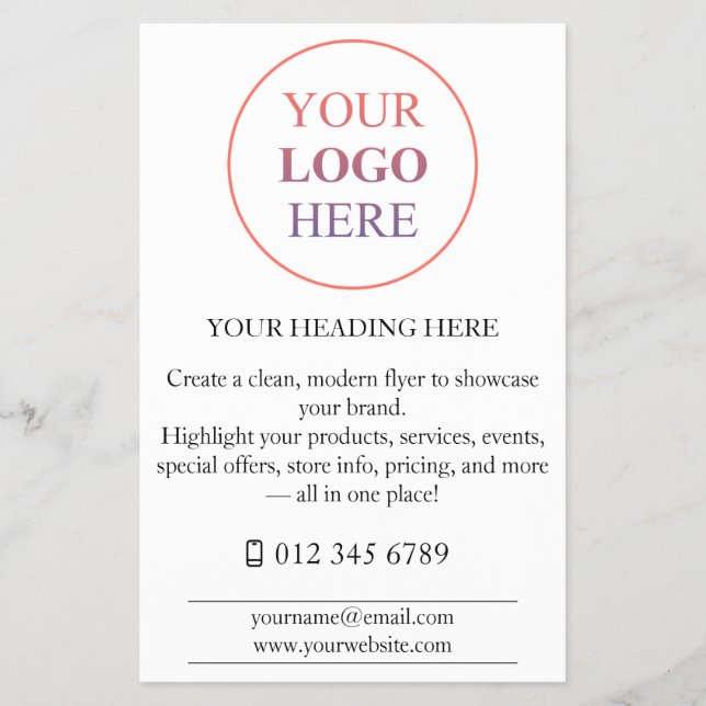 Custom Promotional Logo – No Minimum Order Flyer (Front)
