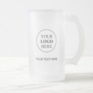 Custom Promotional Logo – No Minimum Order Frosted Glass Beer Mug