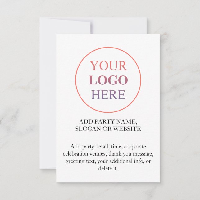 Custom Promotional Logo – No Minimum Order Invitation (Front)