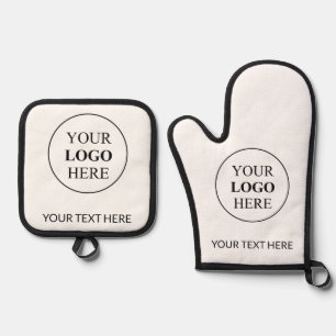 Custom Promotional Logo – No Minimum Order Oven Mitt & Pot Holder Set