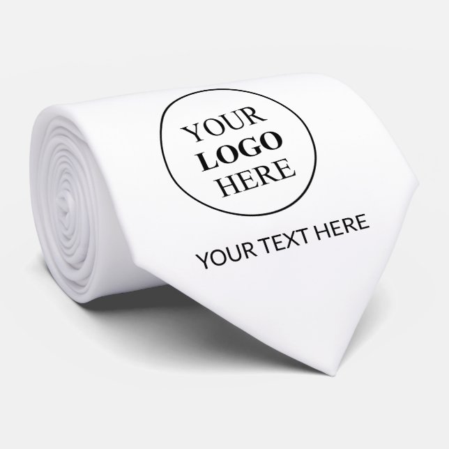 Custom Promotional Logo – No Minimum Order Tie (Rolled)