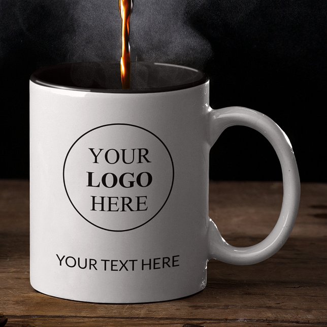 Custom Promotional Logo – No Minimum Order Two-Tone Coffee Mug (Creator Uploaded)