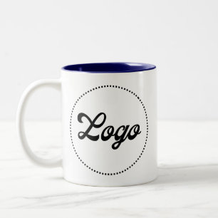 Custom Promotional NAVY BLUE Two-Tone Logo Mug