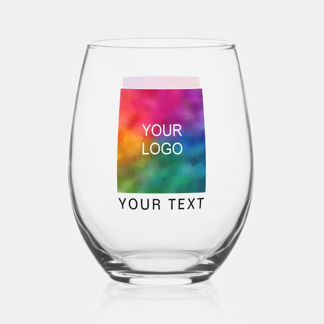 Custom Promotional Template Upload Your Logo to  Stemless Wine Glass (Front)