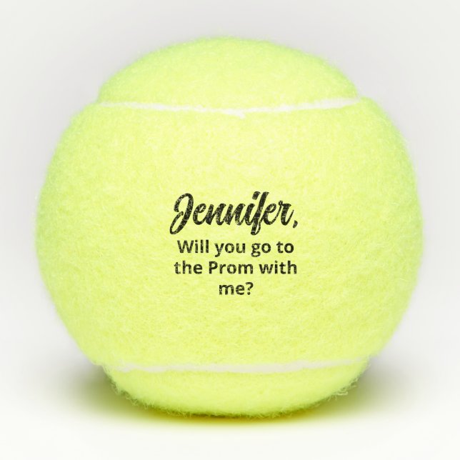 Custom Promposal for Him or Her Prom Sport Theme Tennis Balls (Front)