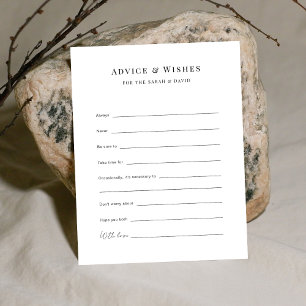 Custom Prompt Wedding Advice and Wishes Card