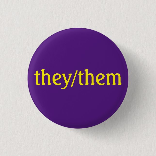 Custom Pronoun Nonbinary 3 Cm Round Badge (Front)