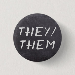 Custom Pronouns Chalkboard 3 Cm Round Badge