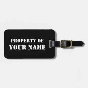 Custom PROPERTY OF travel luggage and baggage tags