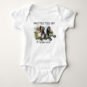 Custom Protected By [Pet's Name] Baby Bodysuit