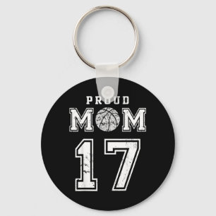 Custom Proud Basball Mum Number 17 Personalised Key Ring