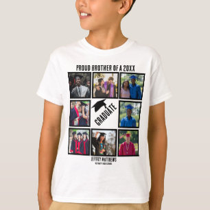 Custom Proud Brother Graduation Photo Collage T-Shirt