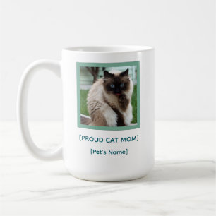 Custom Proud Cat Mom Mug Pet Photo Gift