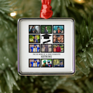 Custom proud dad of the graduate 11 photo collage  metal tree decoration