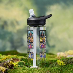 Custom proud dad of the graduate 11 photo collage water bottle