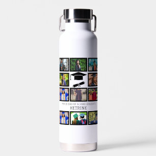 Custom proud dad of the graduate 11 photo collage  water bottle