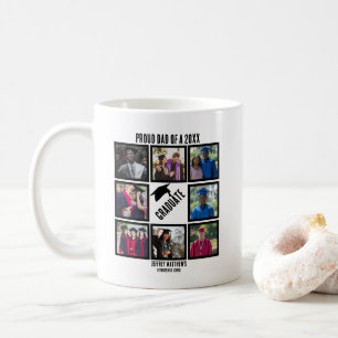Custom Proud Dad of Year Graduation Photo Collage Coffee Mug
