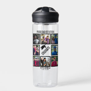 Custom Proud Dad of Year Graduation Photo Collage  Water Bottle