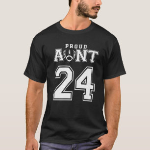 Custom Proud Football Aunt Number 24 Personalized T-Shirt