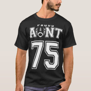Custom Proud Football Aunt Number 75 Personalised T-Shirt