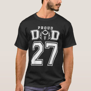Custom Proud Football Dad Number 27 Personalised F T-Shirt