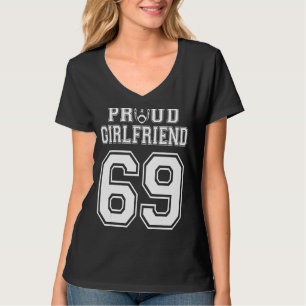 Custom Proud Football Girlfriend Number 69 Persona T-Shirt