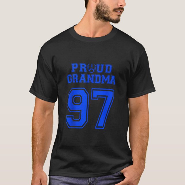 Custom Proud Football Grandma Number 97 B Personal T-Shirt (Front)