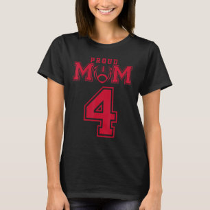 Custom Proud Football Mom Number 4 R Personalized T-Shirt