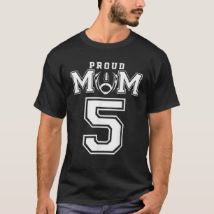 Custom Proud Football Mom Number 5 Personalized Fo T-Shirt