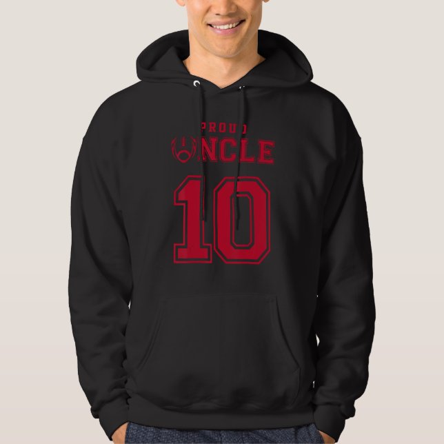 Custom Proud Football Uncle Number 10 R Personaliz Hoodie (Front)