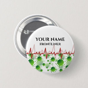 CUSTOM Proud Frontliner Name Tag 6 Cm Round Badge