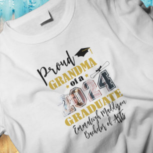 Custom Proud Grandma Photo 2024 Graduate T-Shirt