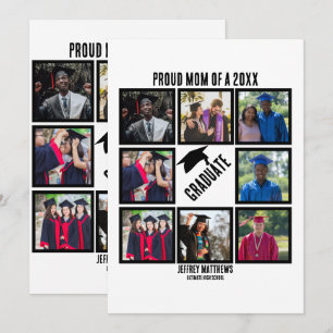 Custom Proud Mum of Year Graduation Photo Collage  Holiday Card