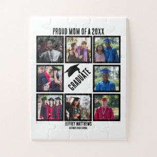 Custom Proud Mum of Year Graduation Photo Collage  Jigsaw Puzzle