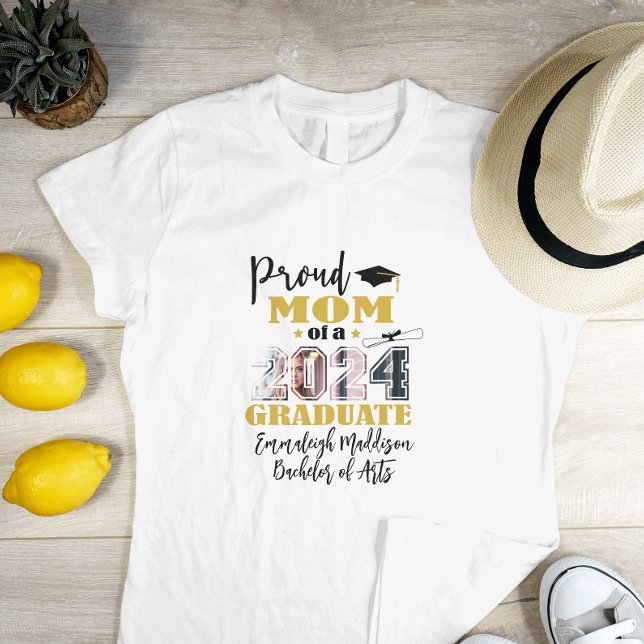 Custom Proud Mum Photo 2024 Graduate T-Shirt (Creator Uploaded)