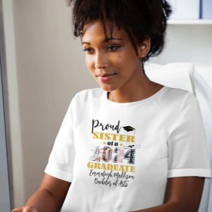 Custom Proud Sister Photo 2024 Graduate T-Shirt