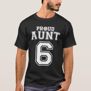 Custom Proud Volleyball Aunt Number 6 Personalised T-Shirt