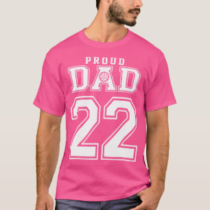 Custom Proud Volleyball Dad Number 22 Personalised T-Shirt