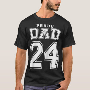 Custom Proud Volleyball Dad Number 24 Personalised T-Shirt