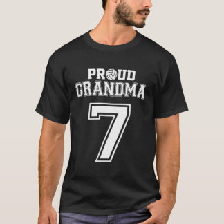 Custom Proud Volleyball Grandma Number 7 Personali T-Shirt