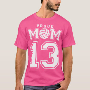 Custom Proud Volleyball Mum Number 13 Personalised T-Shirt