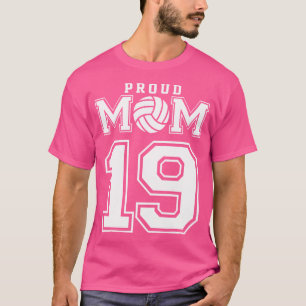 Custom Proud Volleyball Mum Number 19 Personalised T-Shirt