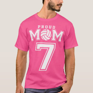 Custom Proud Volleyball Mum Number 7 Personalised T-Shirt